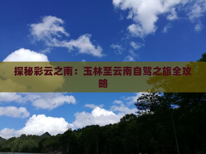 探秘彩云之南：玉林至云南自驾之旅全攻略(图8)