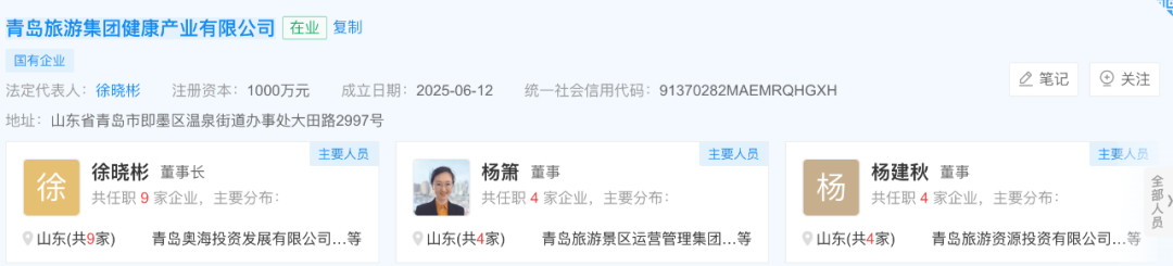 九游体育：投资1000万青岛旅游集团成立新公司(图1)