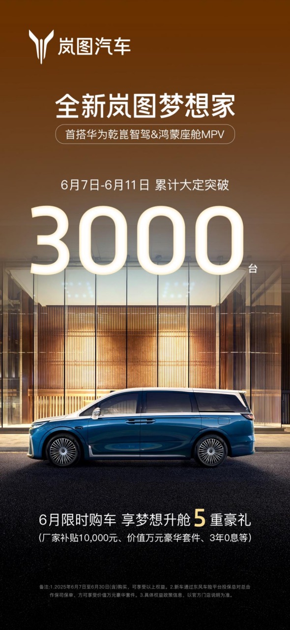 毕业季旅行座驾怎么选必推岚图梦想家5天大定超3000台！(图6)