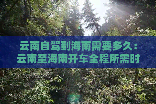 云南自驾到海南需要多久：云南至海南开车全程所需时间(图1)
